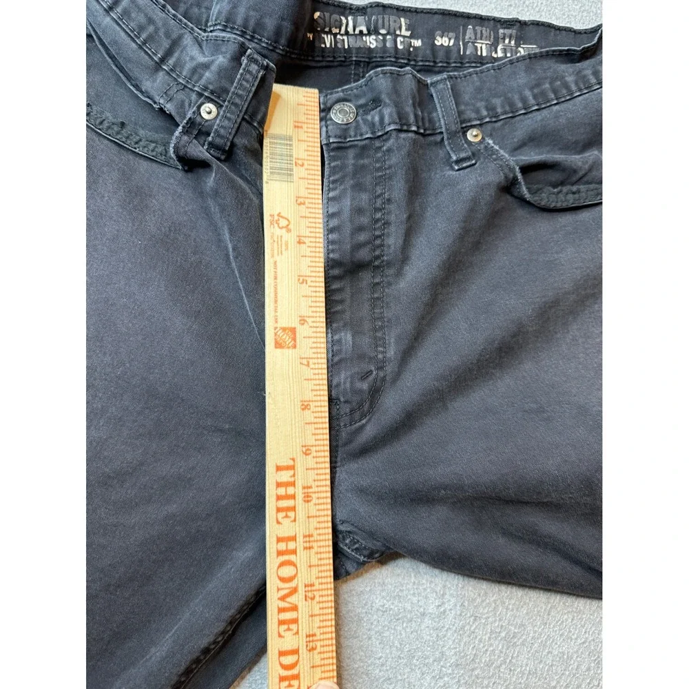 Signature Levis Strauss Athletic Fit Jeans Mens 38x32 (35x28.5) Black Denim Pant